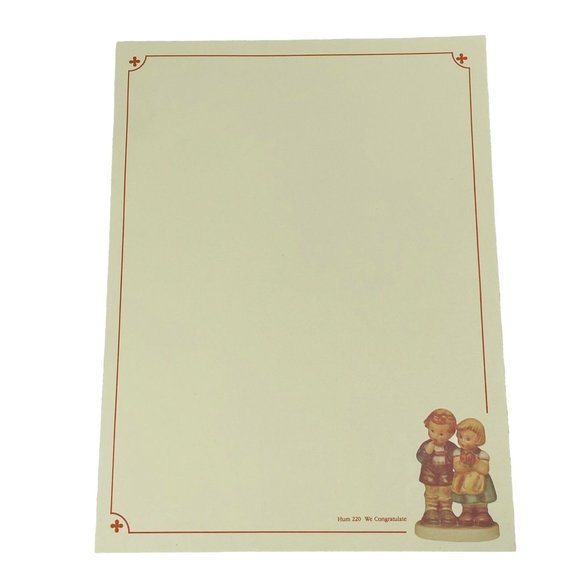 Vintage 1992 Hummel Stationary #220 We Congratulate 3 Sheets & 1 Envelope Unused - Picture 3 of 11